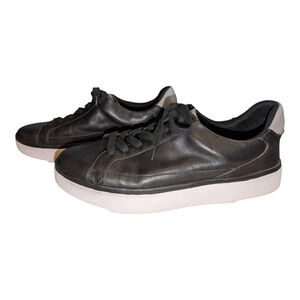 Kizik Vegas Unisex Black Leather Sneakers Size Men 8.5W Women 10W Hands free